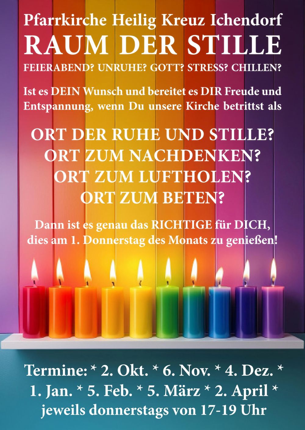 Raum der Stille, Termine 2025-26