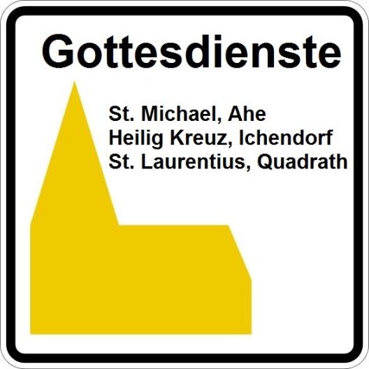 Hinweisschild Gottesdienste